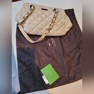 Kate Spade Elizabeth gold coast shimmer cashew leather handbag